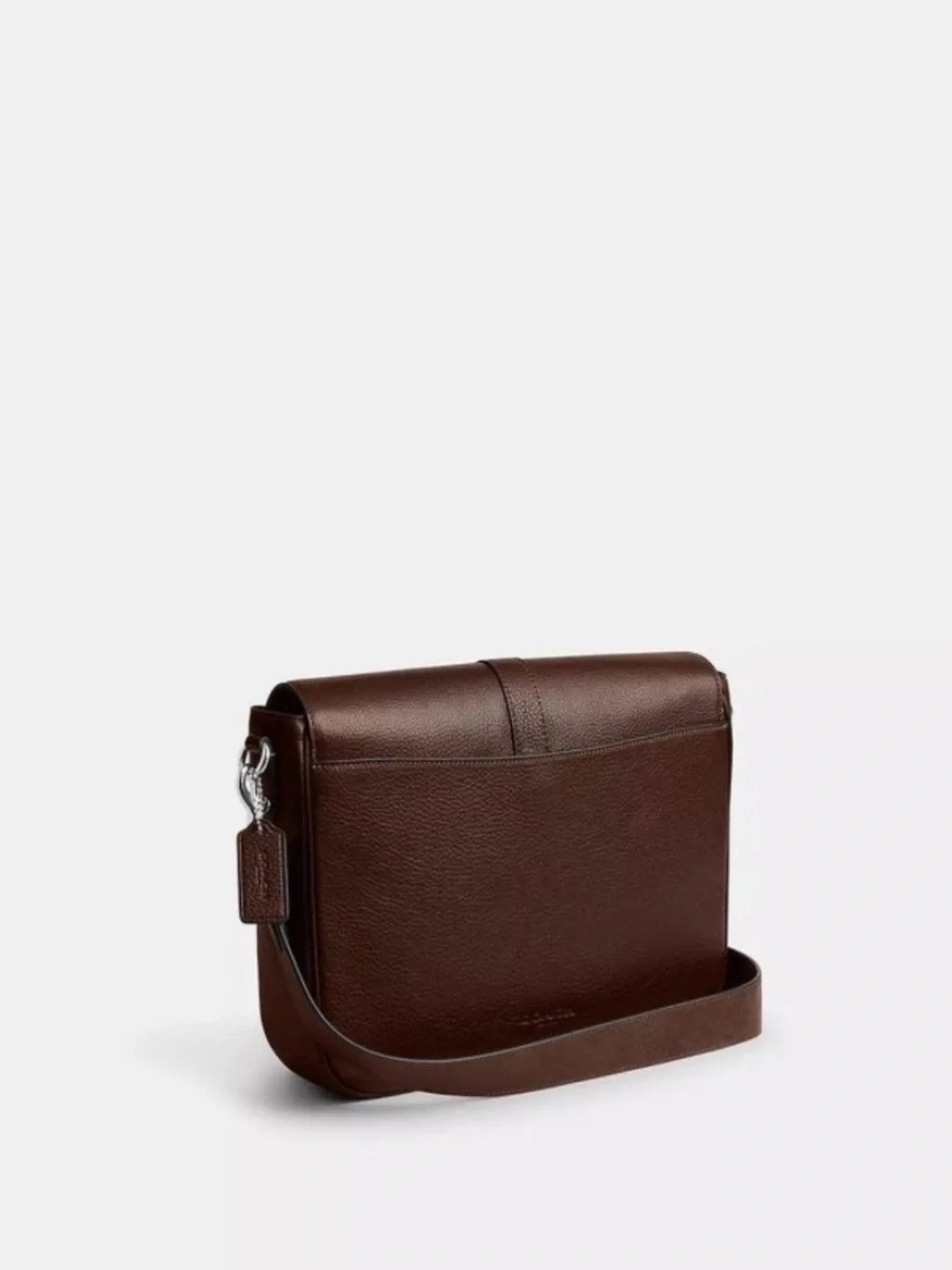 Coach Warner Messenger bag Pebbled Leather Chocolate brown